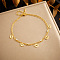 304 Stainless Steel Crystal Rhinestone Charm Double Layer Anklets for Women, Golden, Eye, 8-1/4 inch(210mm)