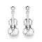 Alloy Pendants, Guitar, Platinum, 23x8x3mm, Hole: 1.4mm