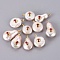 Natural Cultured Freshwater Pearl Pendants, with Brass Micro Pave Cubic Zirconia Cabochons, Long-Lasting Plated, Real 18K Gold Plated, Hot Pink, 16~22.5x10~14mm, Hole: 1.4mm