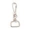 Iron Swivel Clasps, Rectangle, Platinum, 60mm, Pendant: 29x20x7mm