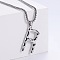 3Pcs 304 Stainless Steel Textured Letter Pendant Box Chain Necklaces, Stainless Steel Color, Letter R