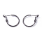 Brass Hoop Earrings, Ring, Gunmetal, 20x1.5mm, Pin: 0.6mm
