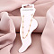 Dyed Natural Quartz Chip with 304 Stainless Steel Chain Anklets, Golden, Misty Rose, 8-1/4 inch(210mm)