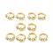 Clear Cubic Zirconia Half Round Beaded Hoop Earrings, Brass Jewelry for Women, Cadmium Free & Nickel Free & Lead Free, Real 18K Gold Plated, 12x14x5mm, Pin: 0.8mm