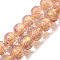 Gold Sand Lampwork Beads Strands, Drawbench Style, Round, PeachPuff, 12mm, Hole: 0.8mm, about 30pcs/strand, 13.19''(33.5cm)