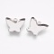 Tarnish Resistant 304 Stainless Steel Pendant Cabochon Settings, Plain Edge Bezel Cups, Butterfly, Stainless Steel Color, Tray: 12x13mm, 12.5x14x1.5mm, Hole: 1.6mm