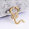 316L Surgical Stainless Steel Crystal Rhinestone Nipple Rings, Golden, Scorpion, Bar Length: 16mm, Pin: 1.6mm