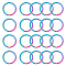 20Pcs Ion Plating(IP) 304 Stainless Steel Split Key Rings, Stainless Steel Color, 25x2mm