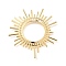 Brass Pendants, Sun Charms, Real 18K Gold Plated, 45x42x1mm, Hole: 19mm