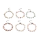 Enamel Daisy Link Chains Bracelet, 304 Stainless Steel Jewelry for Women, Stainless Steel Color, Mixed Color, 7-1/4 inch(18.4cm)