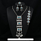 Rectangle Alloy with Resin Pendant Necklace & Stud Dangle Earring & Link Bracelet & Ring, Antique Silver, Dark Turquoise, 40x22mm & 540mm & 210~230mm & 22mm