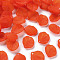 Transparent Frosted Acrylic Pendants, Petaline, Orange Red, 16x14.5x3mm, Hole: 1.6mm