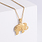 Vintage African Elephant Stainless Steel Pendant Necklaces for Women, Golden