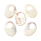 Natural Freshwater Shell Big Pendants, Leaf Charms, 66~67x45~46.5x3~4mm, Hole: 2.5mm