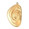 304 Stainless Steel Pendants, Ion Plating(IP), Irregular Vortex Charm, Real 18K Gold Plated, 33.5x19x3mm, Hole: 2mm