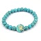 Minimalist European Style Constellation Synthetic Turquoise Beaded Stretch Bracelets for Women, Gemini