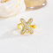 Brass Micro Pave Clear Cubic Zirconia Cuff Rings, Golden, Letter X, Inner Diameter: Adjustable