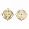 Brass Micro Pave Clear Cubic Zirconia Pendants, Nickel Free, Flat Round with Heart Eye, Real 18K Gold Plated, 25x23x3mm, Hole: 1mm