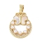 Brass Micro Pave Clear Cubic Zirconia Pendants, Cadmium Free & Lead Free, with ABS Imitation Pearl, Butterfly, Real 18K Gold Plated, 21x17x3mm, Hole: 3.5x4mm