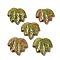 Natural Unakite Carved Pendants, Leaf Charms, 43~44x49~50x7~7.5mm, Hole: 1.4mm