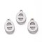Tarnish Resistant 304 Stainless Steel Pendants, Matte Style, Greek Alphabet, Stainless Steel Color, Letter.Q, 12x7.5x1.5mm, Hole: 1.5mm