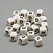 Food Grade Eco-Friendly Silicone Beads, Letter Style, Cube, Letter.D, 12x12x12mm, Hole: 2mm