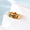304 Stainless Steel Finger Rings, Pinky Promise & Word Pattern, Golden, 6mm, Inner Diameter: 17mm