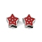 304 Stainless Steel European Beads, with Enamel, Large Hole Beads, Star, Red, 10.8x10x7mm, Hole: 4.5mm