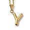 PVD Vacuum Plating 201 Stainless Steel Necklaces, Letter, Letter Y, 17.80 inch(45.2cm), Pendant: 23x13.8x3mm