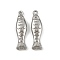 Ocean Theme 304 Stainless Steel Pendants, Anti-Tarnish, Fish, 33.5x9.5x5mm, Hole: 1.8mm
