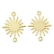 Brass Connector Charms, Sun Links, Real 18K Gold Plated, 18x13.5x0.6mm, Hole: 1.4mm