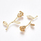 Brass Pendants, Rose, Nickel Free, Real 18K Gold Plated, 40x25x10mm, Hole: 0.8mm