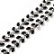 304 Stainless Steel Cobs Chains, with Enamel, Soldered, with Spool, Black, 6x1.5~2mm