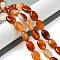 Natural Red Agate(Dyed & Heated) Beads Strands, Flat Oval, 14x10~10.5x6~6.5mm, Hole: 1mm, about 29pcs/strand, 15.94''(40.5cm)