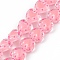 Handmade Lampwork Beads Strands, Hand Drawn Beads, with Enamel, Heart, Pink, 12x12.5x7mm, Hole: 1mm, about 30pcs/strand, 13.39 inch(34cm)