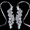 Nylon Embroidery Lace Anklet with Toe Ring, Floral Barefoot Sandals for Bridal Wedding, WhiteSmoke, 930x80x1mm