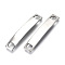 Tarnish Resistant 201 Stainless Steel Links Connectors, Stamping Blank Tag, Rectangle, Stainless Steel Color, 39x7x4mm, Hole: 4x4mm