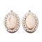 Synthetic Magnesite Pendants, with Light Gold Plated Alloy Settings, Lead Free & Cadmium Free, Oval, Dyed, 45x30x8mm, Hole: 2mm