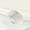 Anti-Tarnish 304 Stainless Steel Rectangle Open Cuff Rings, Statement Rings for Women, Stainless Steel Color, Rectangle: 23.5x30mm, Inner Diameter: Adjustable