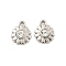 304 Stainless Steel Pendants, with Rhinestone, Flower Charms, Real 14K Gold Plated, Crystal, 11x9x3mm, Hole: 1.5mm
