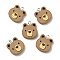 Resin Pendants, with Platinum Iron Peg Bail, Bear, Peru, 22.5x20.5x6.5mm, Hole: 2mm