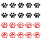 20Pcs 2 Colors Dog Paw Print Food Grade Eco-Friendly Silicone Beads, DIY Necklaces Making, Mixed Color, 24x29.5x8.3mm, Hole: 2mm, 10pcs/color