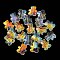 100Pcs Electroplate Glass Beads, AB Color Plated, Bear, Clear, 9.5x8.5x3.5mm, Hole: 1mm