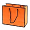Rectangle Paper Bags with Rope Handles, for Gift Bags and Shopping Bags, Orange, 27x8x21cm