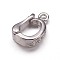 Brass Cubic Zirconia Enhancer Shortener Bails, Hinged Pendant Bails, with Loop, Platinum, 10.5x7x3mm, Hole: 1mm