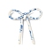 Opaque Acrylic Pendants, Bowknot, Blue, 39.5x37.5x8mm, Hole: 7.5x12.5mm