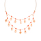 Bohemian Style Bib Necklaces, with Cowrie Shell,  Brass Findings and Jewelry Cardboard Boxes, Golden, 21.5 inch(55cm)