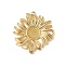 304 Stainless Steel Pendant Cabochon Settings, Ion Plating(IP), Flower Charm, Real 18K Gold Plated, Tray: 8mm, 30x28x2.5mm, Hole: 1.8mm