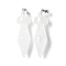 Natural Quartz Crystal Pendants, Bicone Charms, with Brass Findings, Platinum, 48.8~50x14mm, Hole: 6.5x4.5mm