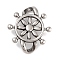 Retro 304 Stainless Steel Helm Links, for Leather Cord Bracelets Making, Antique Silver, 21x19.5x4mm, Hole: 3x3.5mm